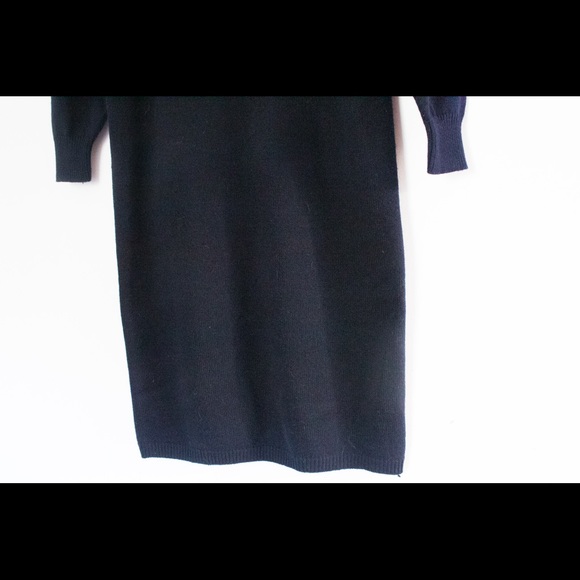 Darian | Vintage 80's Black Jeweled Long Sleeved Sweater Dress | Size Medium - Picture 5 of 10